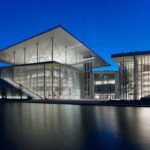 The Greek National Opera left and the National Library of Greece rightSNFCC Yiorgis Yerolymbos klein