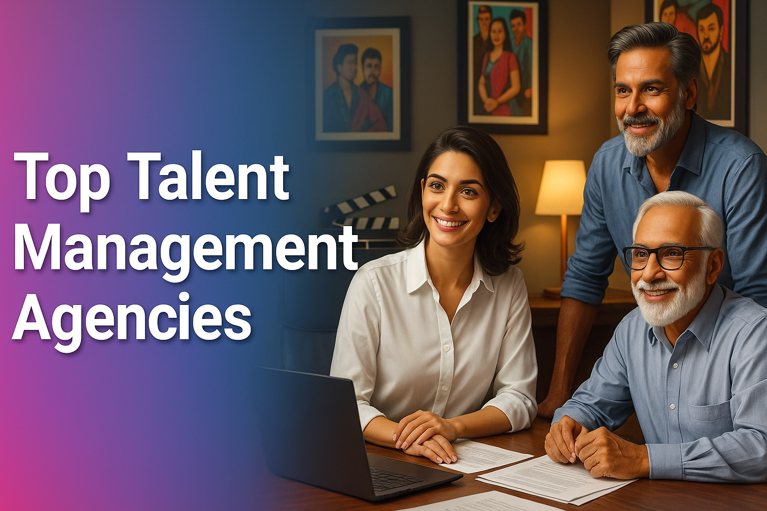 Visual collage of top talent managers and entertainment representatives from United Kingdom.