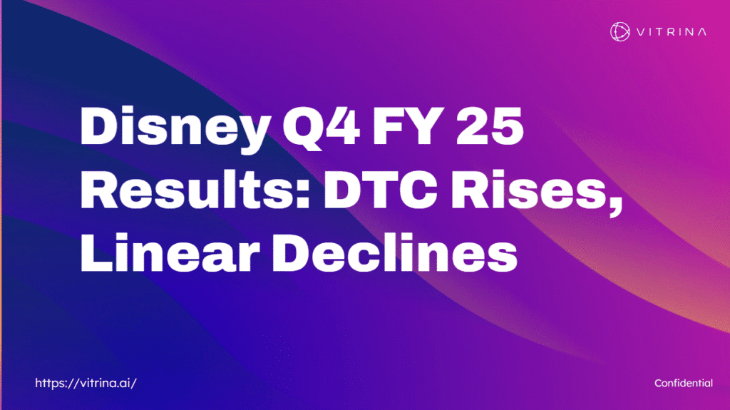 Inside Disney’s Q4 FY25 Media Results: The Streaming Profitability Engine, Linear vs. Sports Divergence, and Theatrical Volatility 1 Disney Q4 FY 25 Results: DTC Rises, Linear Declines