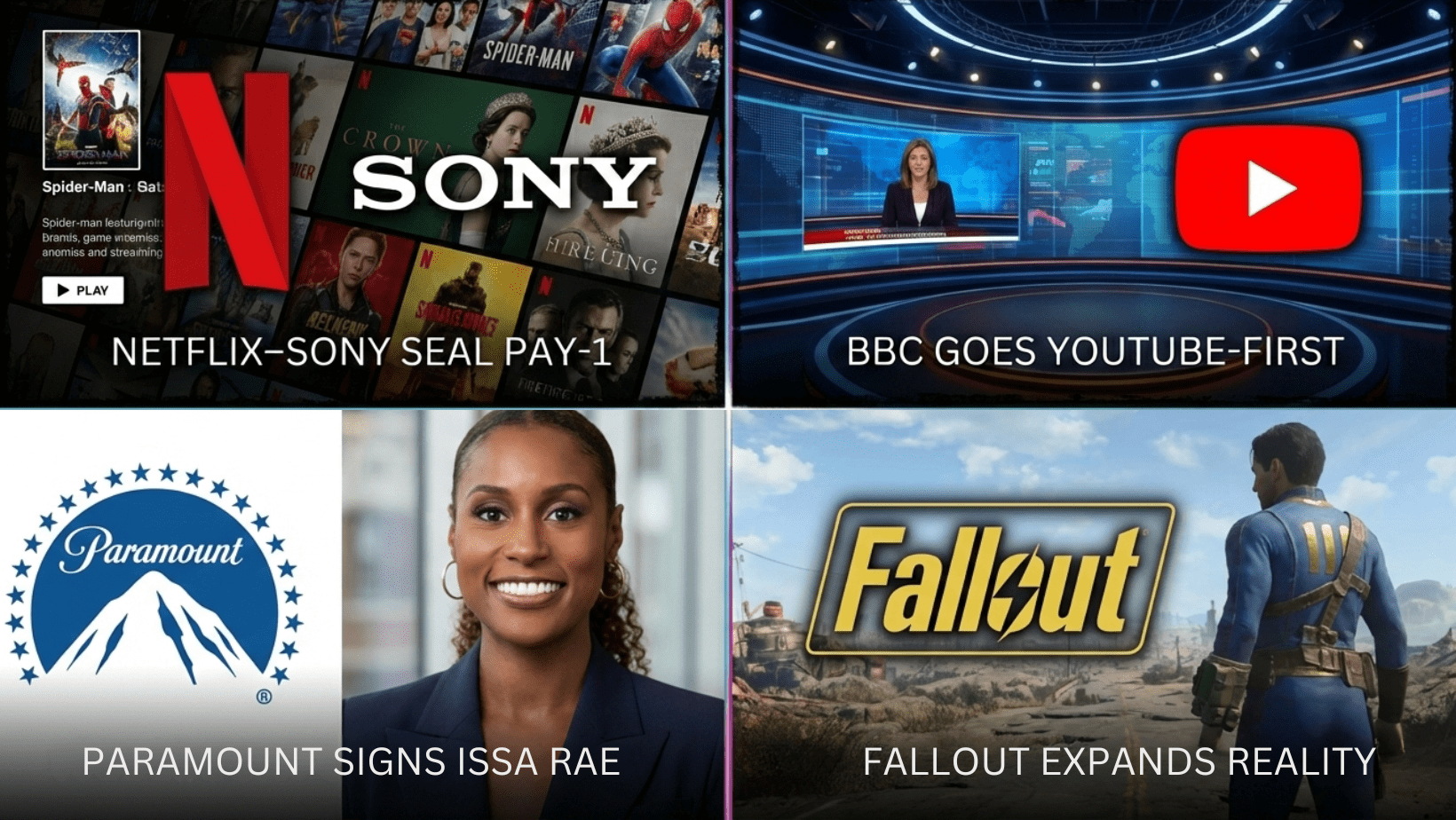Netflix & Sony Seal Pay-1; BBC Goes YouTube First; Paramount Signs Issa Rae; Fallout Expands Reality & More!
