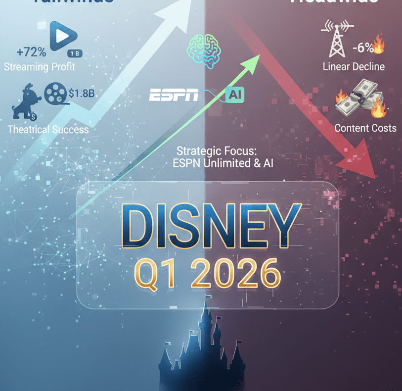 Inside Disney Q1 2026: Streaming Profitability, Theatrical-to-Platform Synergy, and Linear vs. Digital Divergence 1 Disney Q1 2026