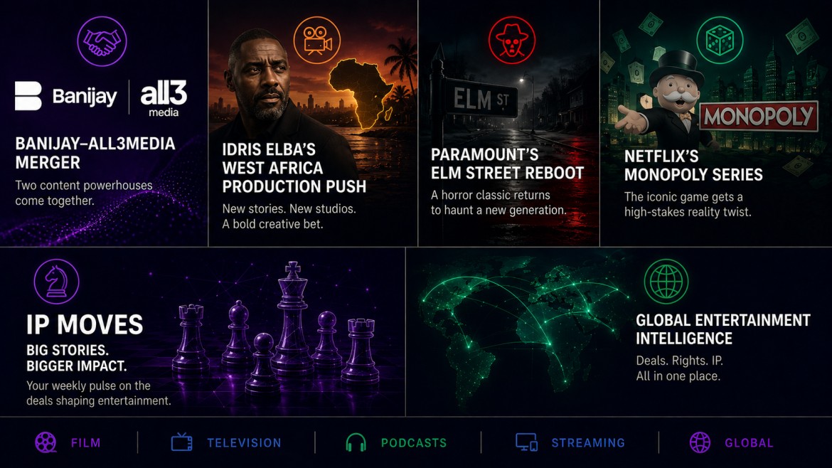 Banijay-All3Media Merger, Idris Elba’s West Africa Production Push, Paramount’s Elm Street Reboot, Netflix’s Monopoly Series ..and More This Week