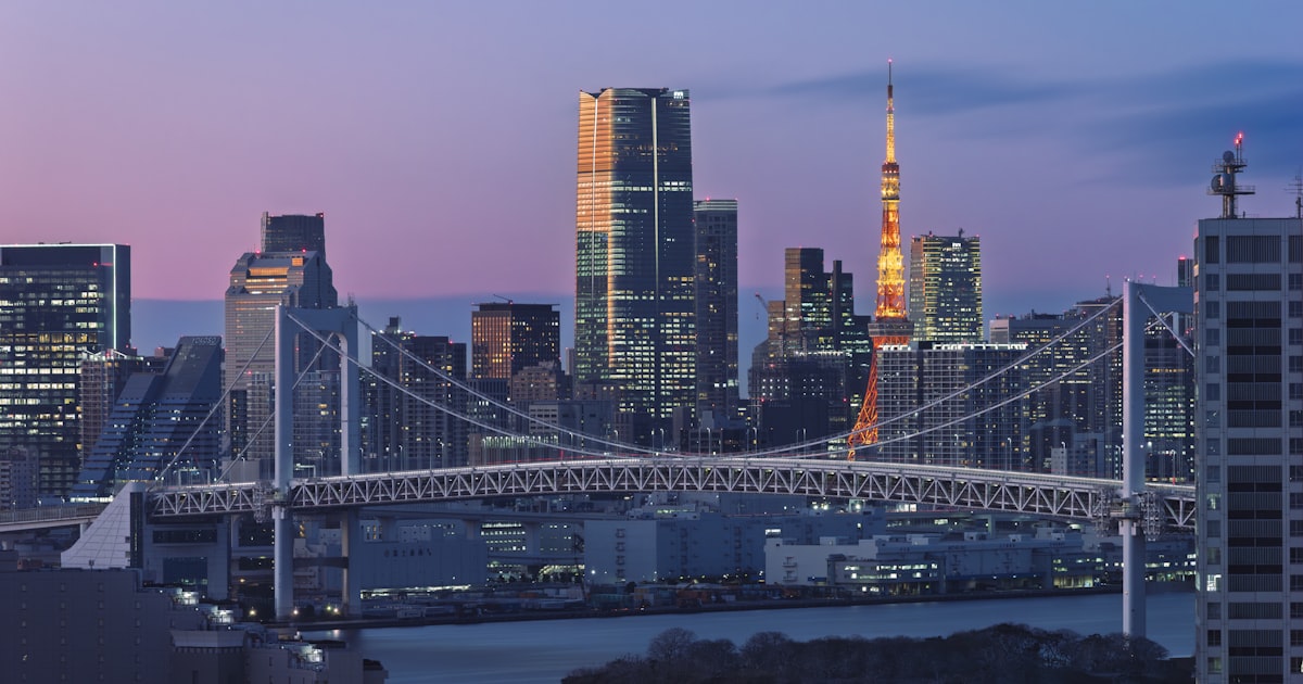 Tokyo skyline at dusk — Japan's anime studios generate $25.1 billion annually