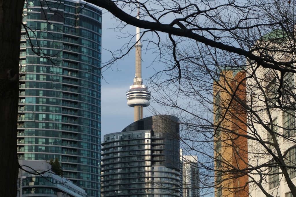 Toronto skyline with CN Tower representing Canada's Hollywood North production industry