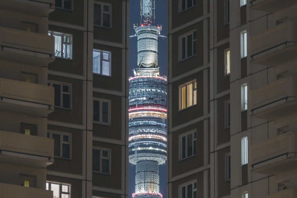 Ostankino Tower Moscow representing Russia's television and media production industry