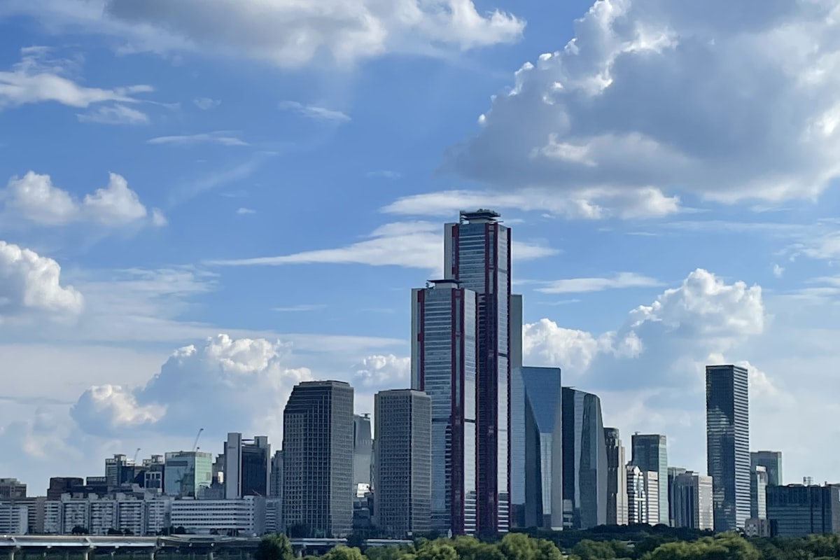 Seoul cityscape representing South Korea's K-drama and film production industry