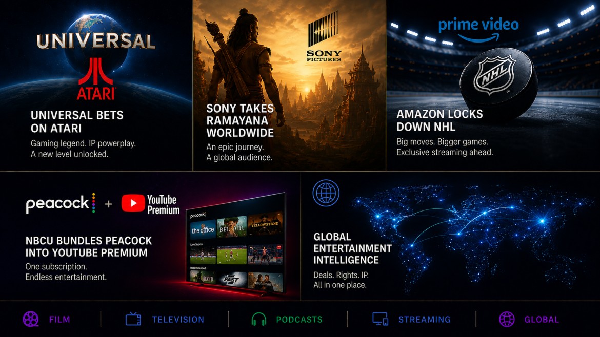 Universal Bets on Atari, Sony Takes Ramayana Worldwide, Amazon Locks Down NHL, NBCU bundles Peacock into YouTube Premium, and more... 1 Universal