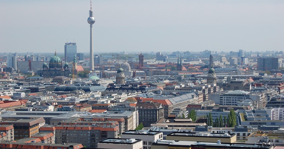 German Film & TV Funding: Bodies, Tax Incentives, and DACH Co-Production 6 Berlin skyline at dusk showing the citys modern architecture, home to Germany federal film funding and Medienboard.